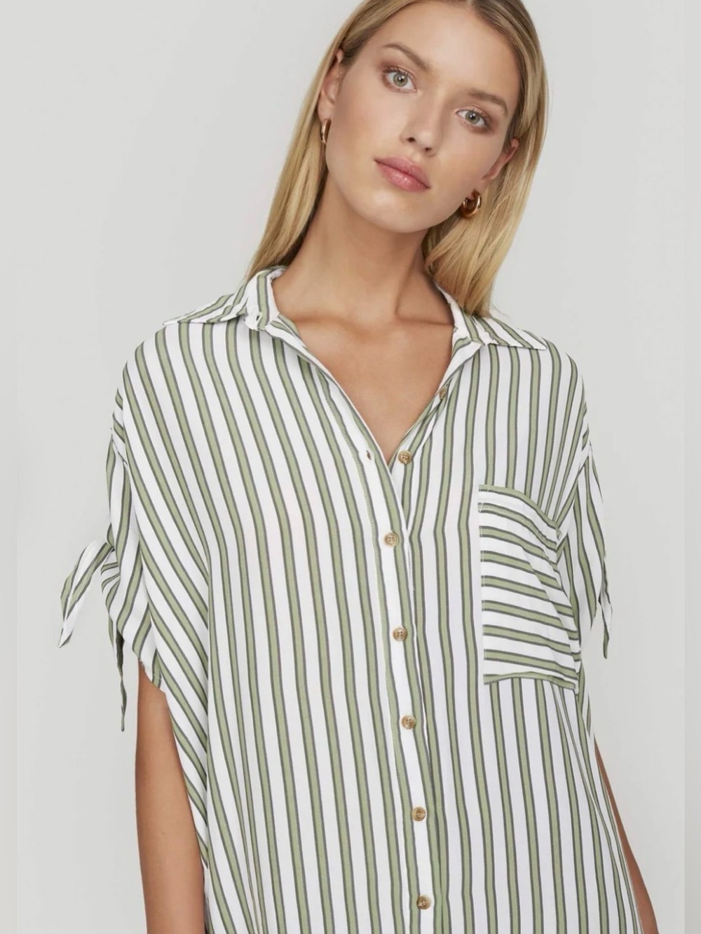 Faithfull the Brand Porte Shirt Dress Almeria Stripe Size 2 - Picture 2 of 11